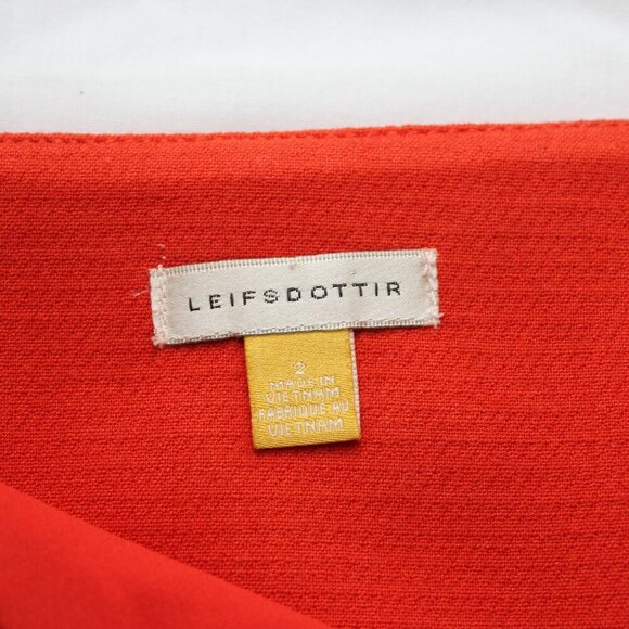 Leifsdottir for Anthropologie Regatta Orange Navy A-Line Mini Skirt - Size 2 - Picture 4 of 8
